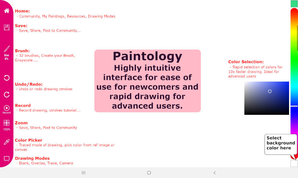 Paintology drawing interface