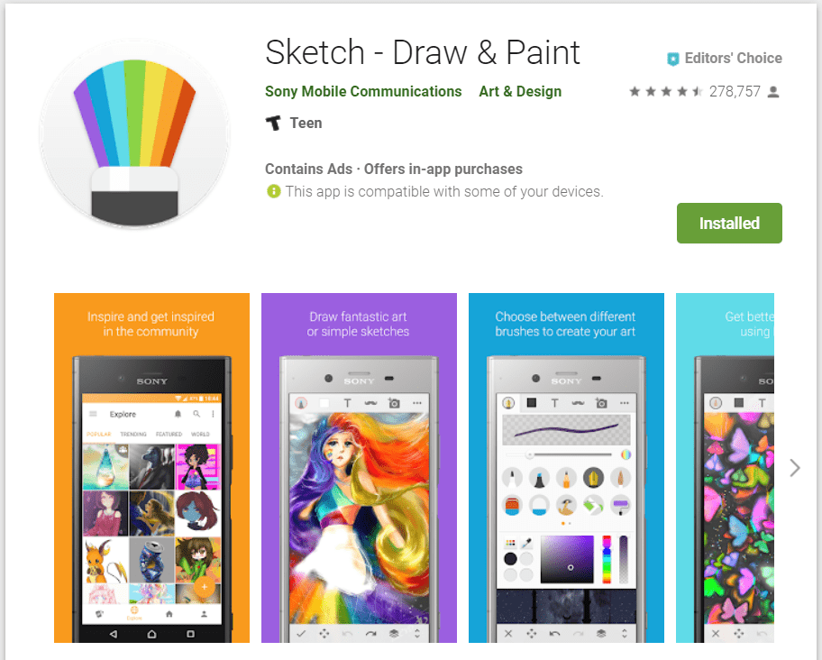 Sony Sketch 5.0.A.0.2 app available at Play Store now