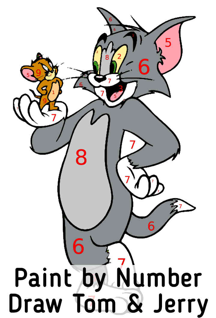 Paint by Number - Draw Tom & Jerry || Level - Med/Easy || Learn Drawing  with Paintology - Paintology | Drawing App | Paint by Numbers