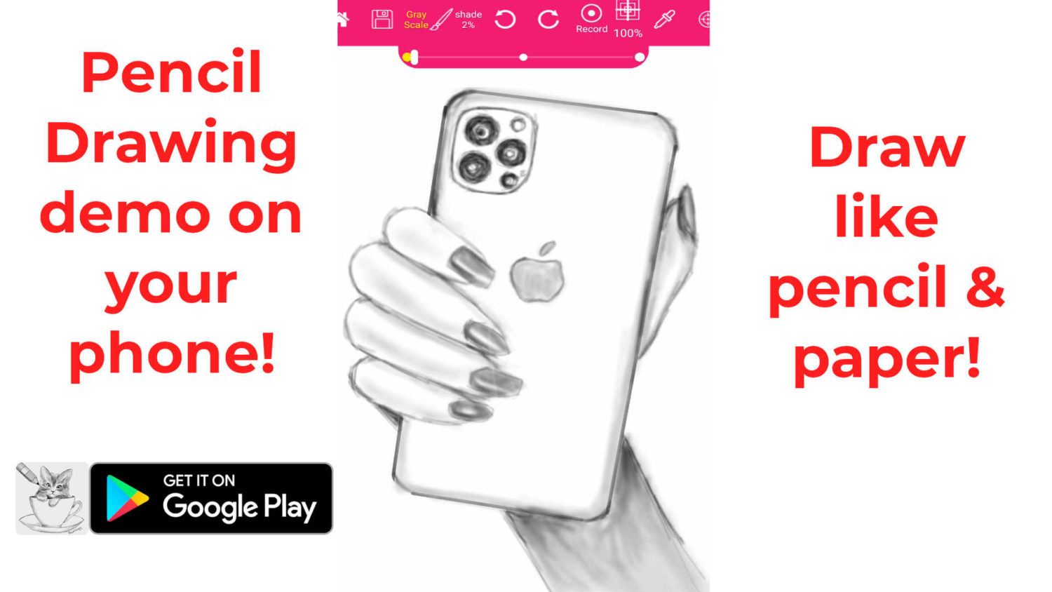 featured - pencil drawing of a phone tutorial
