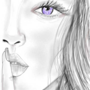 pencil woman whispering shade drawing