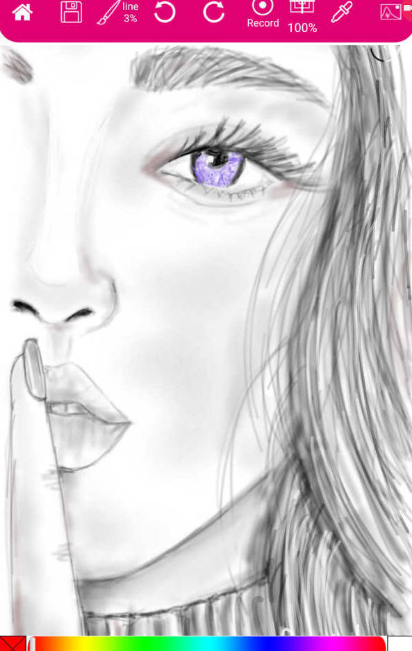 pencil woman whispering shade drawing