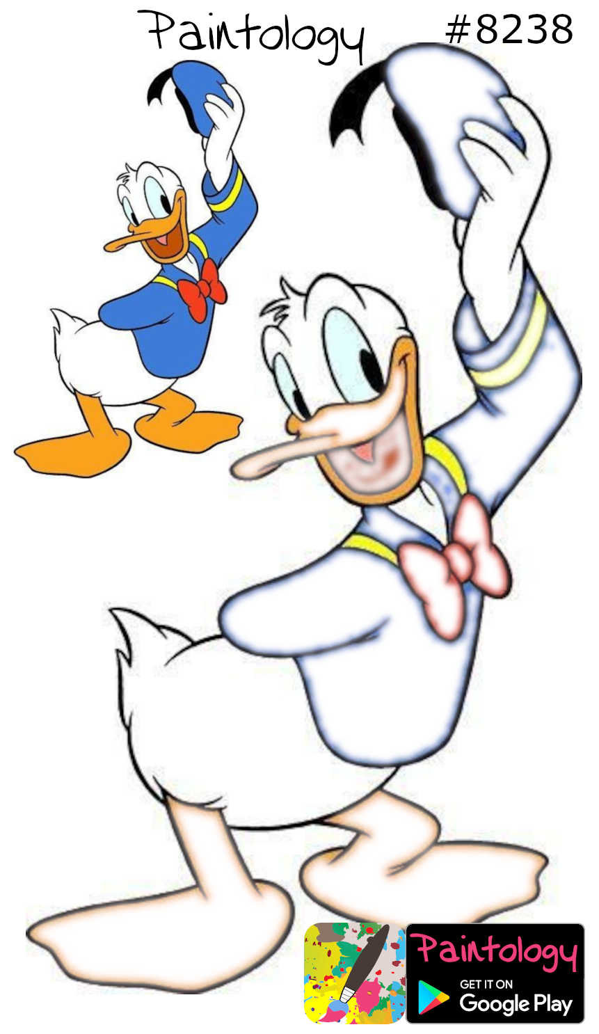 Color Donald Duck | Paintology Coloring Fun #8238 - Paintology | Drawing  App | Paint by Numbers