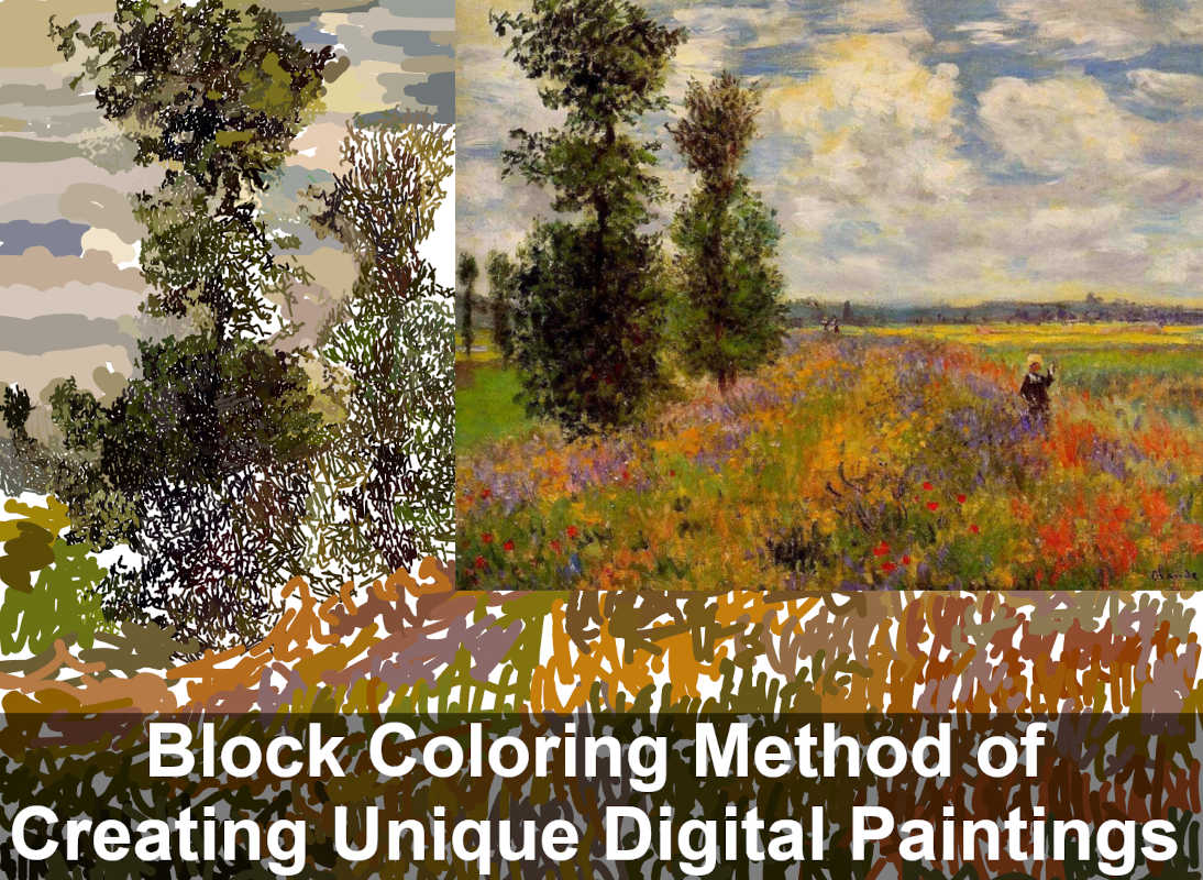 block coloring Monet - featured